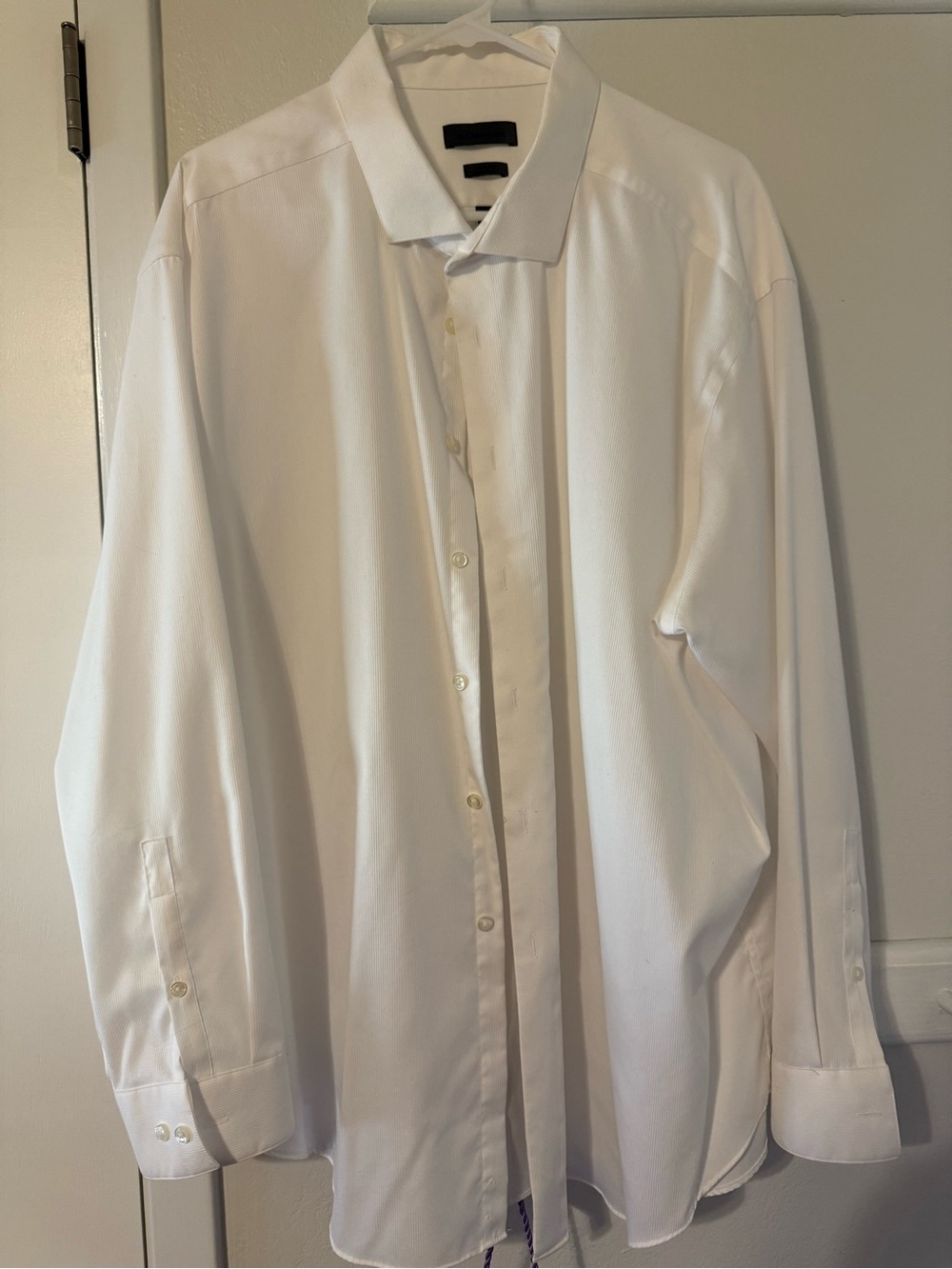 Calvin Klein White Men's Dress Shirt - Spread Collar